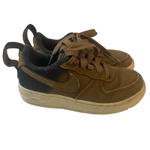 Nike x Carhartt Air Force Sneakers Youth Size 11C Brown Canvas